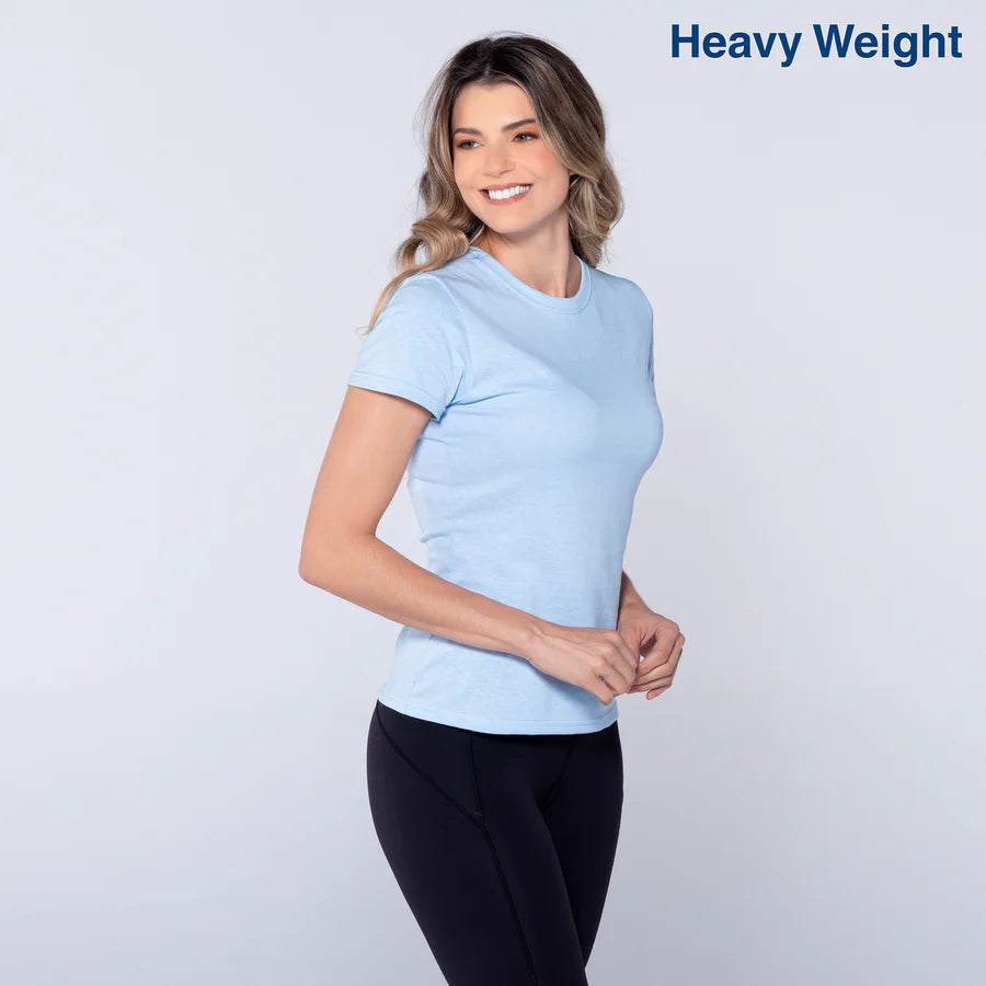 Women's Heavy Weight Crew Neck Short Sleeve Silhouette T-Shirt
