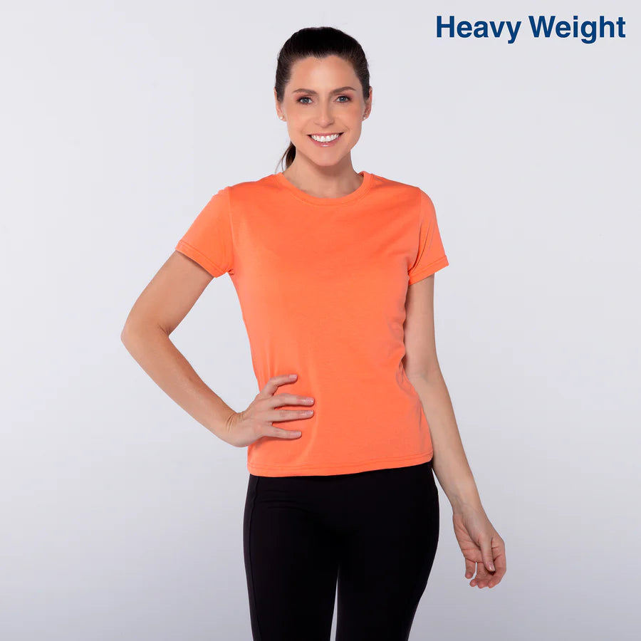Women's Heavy Weight Crew Neck Short Sleeve Silhouette T-Shirt