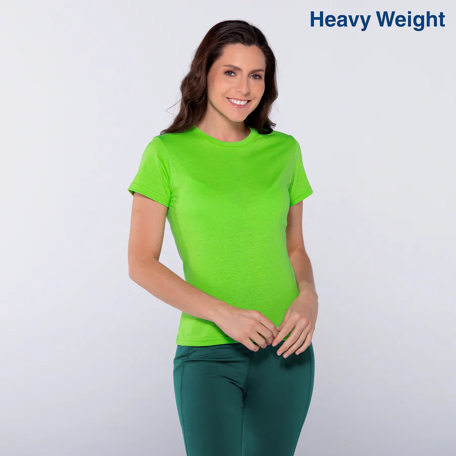 Women's Heavy Weight Crew Neck Short Sleeve Silhouette T-Shirt