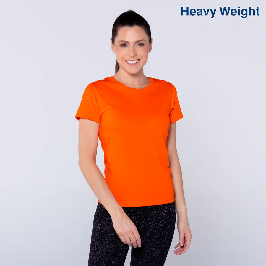 Women's Heavy Weight Crew Neck Short Sleeve Silhouette T-Shirt