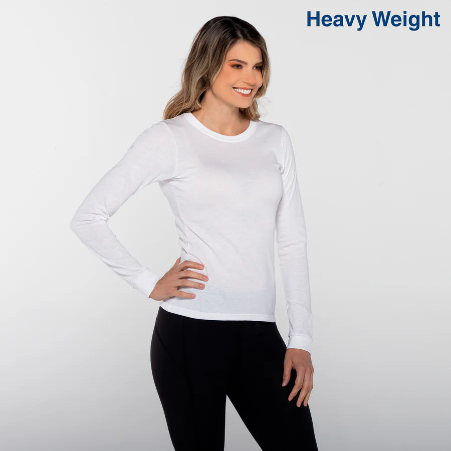 Women's Heavy Weight Crew Neck Long Sleeve Silhouette T-Shirt