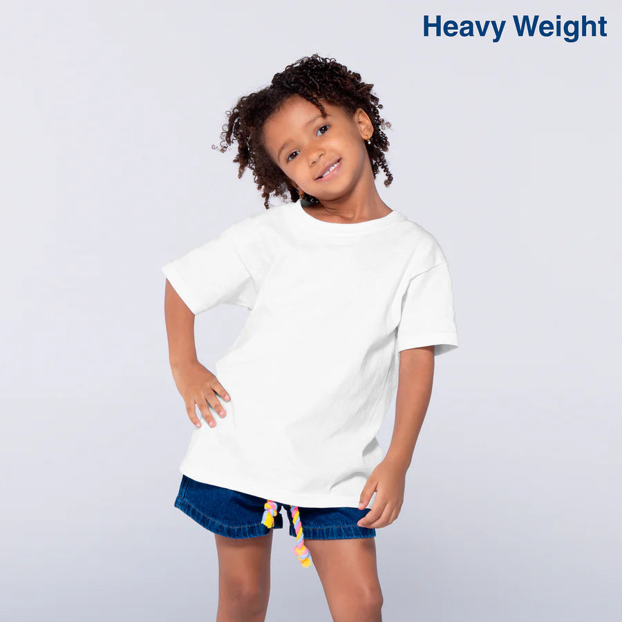Kid’s Unisex Heavy Weight Crew Neck Short Sleeve T-Shirt
