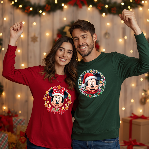 Printed DTF Sheets by Yards - Mickey mouse Navidad 2025