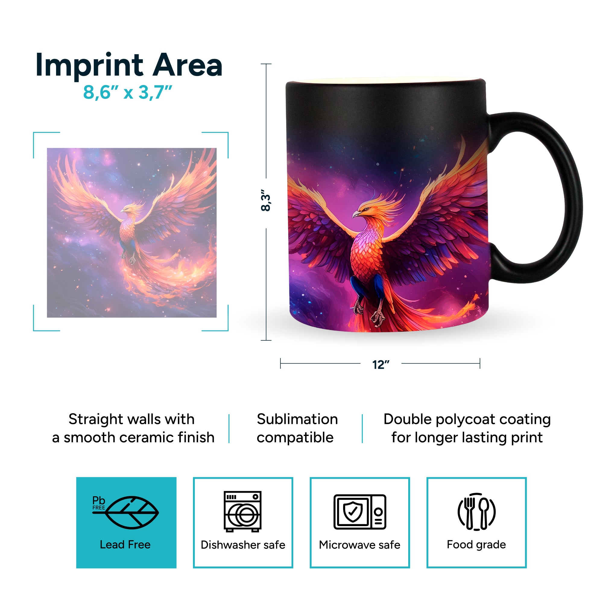 Black Classic Sublimation Mug 11 Oz