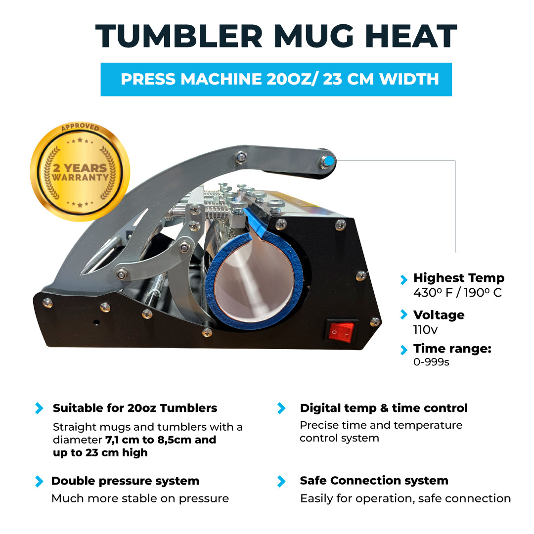 Make It Lab Heat Press Machine 20oz Tumbler Mug (23 cm width)
