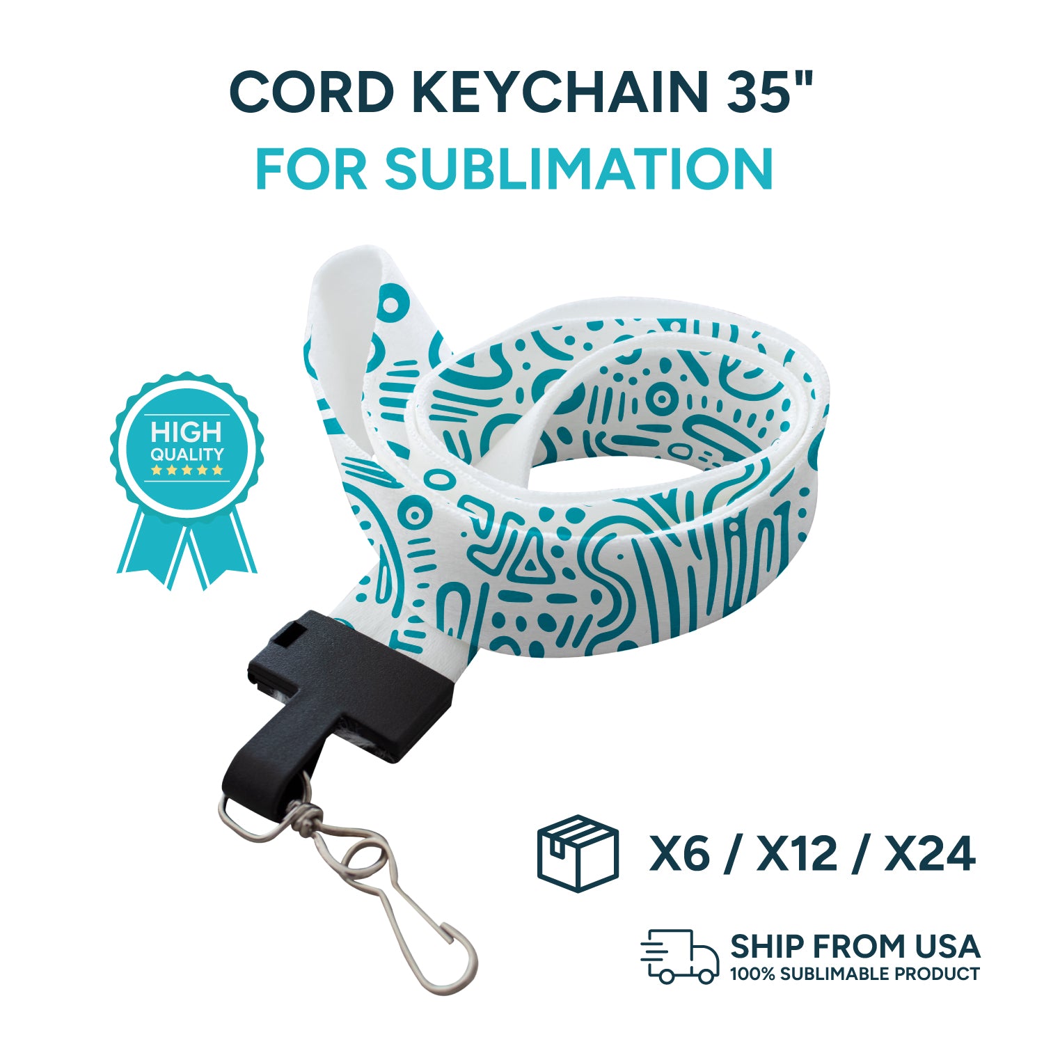 Sublimation Keychain Lanyard 35"