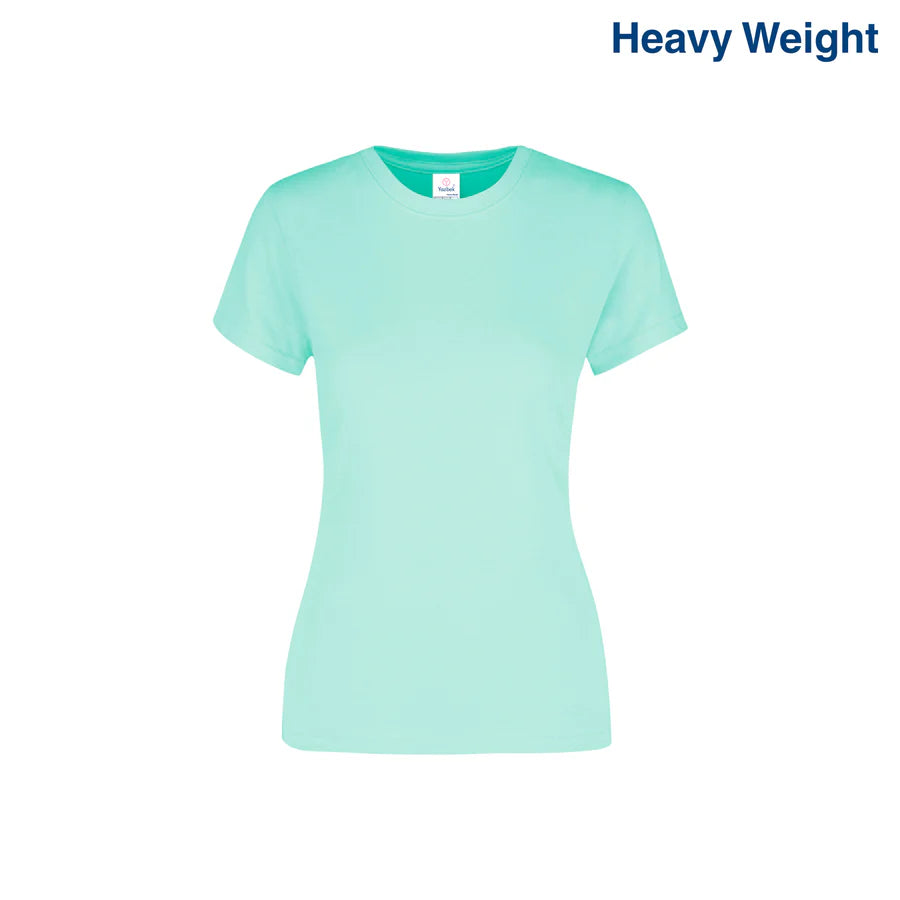 Women's Heavy Weight Crew Neck Short Sleeve Silhouette T-Shirt