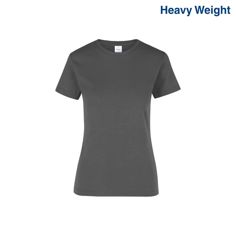 Women's Heavy Weight Crew Neck Short Sleeve Silhouette T-Shirt