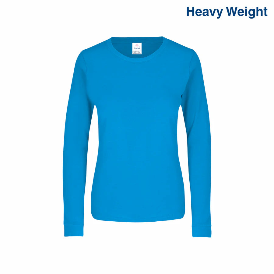 Women's Heavy Weight Crew Neck Long Sleeve Silhouette T-Shirt
