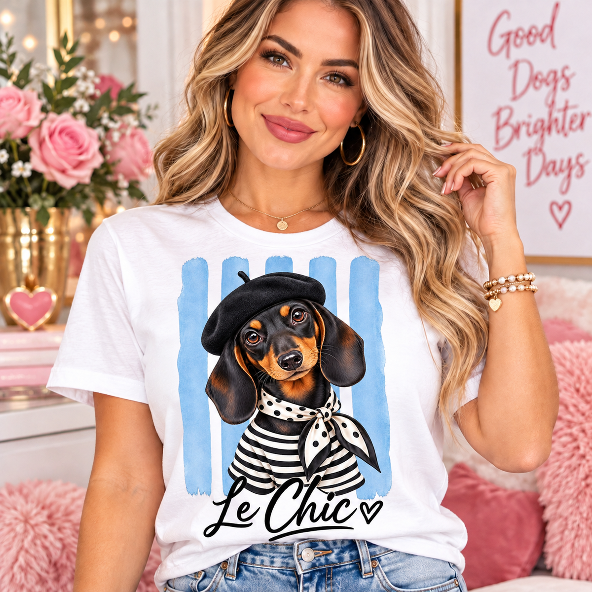 Printed DTF Sheets by Yards - Cute Fashion Dogs, Coquette & Parisian Chic Designs