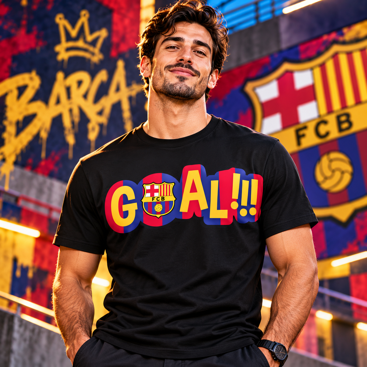 Printed DTF Sheets by Yards - Barcelona Soccer Spirit Designs