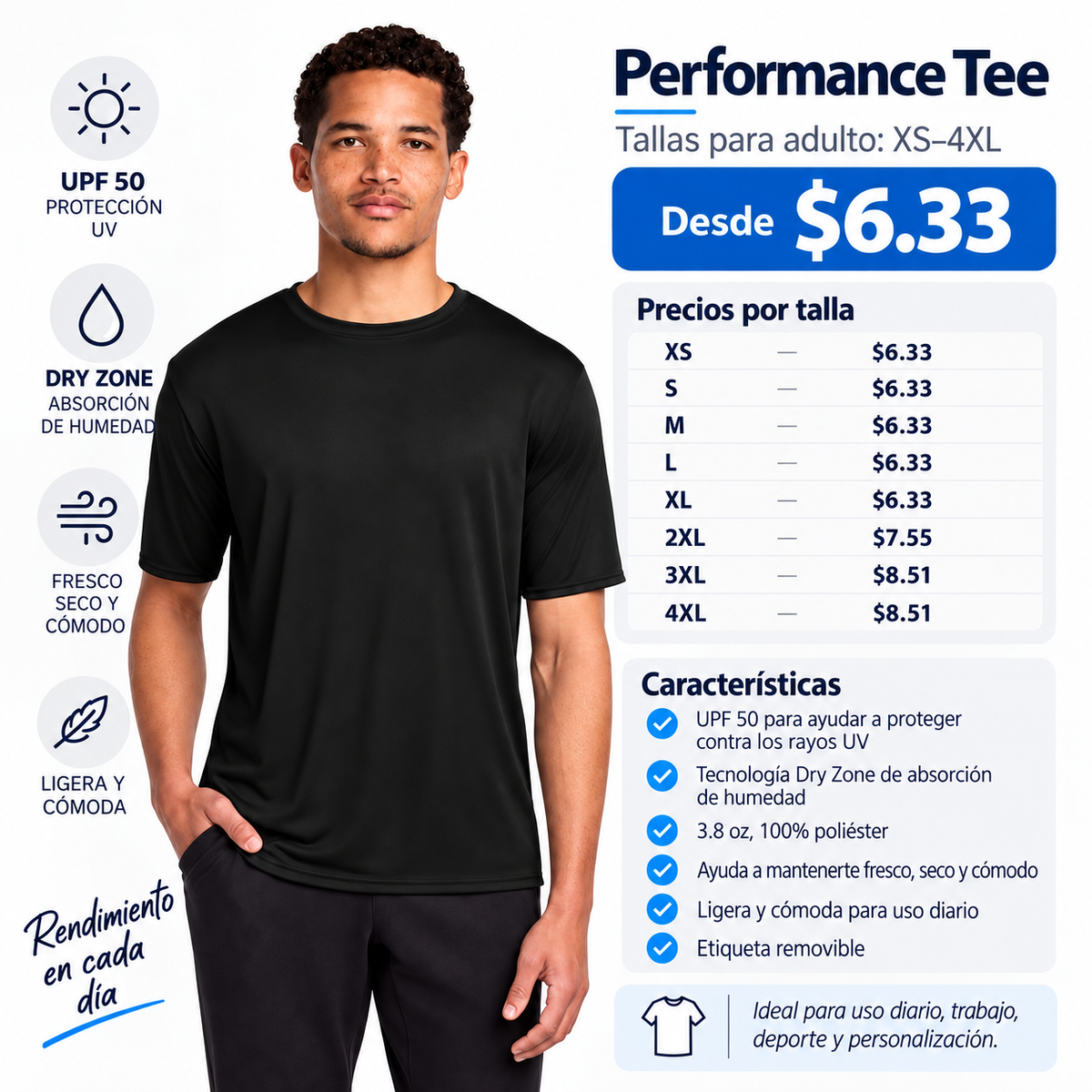 Adult Unisex Performance Tee - Short Sleeve T Shirt