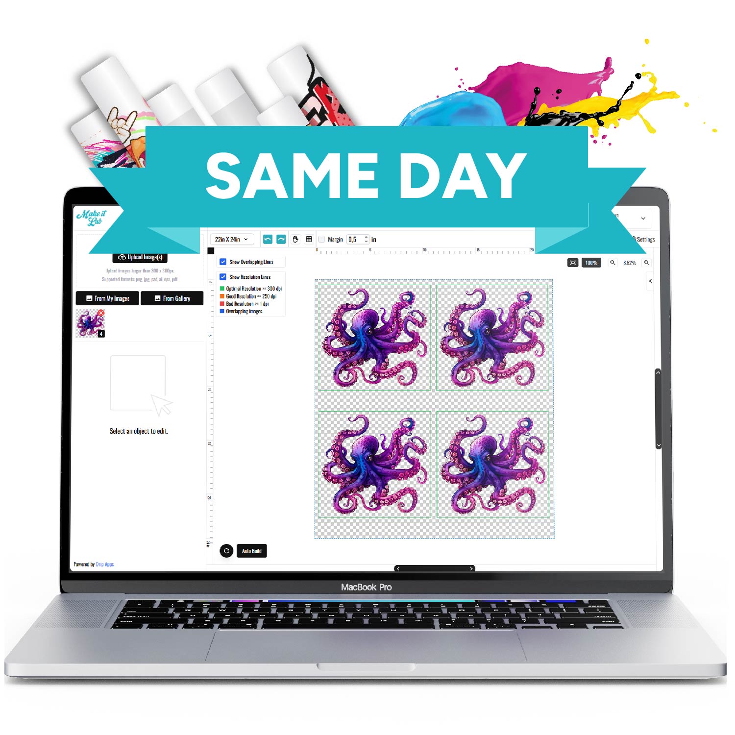 Same Day Printing | DTF Make It Gang Sheet Builder