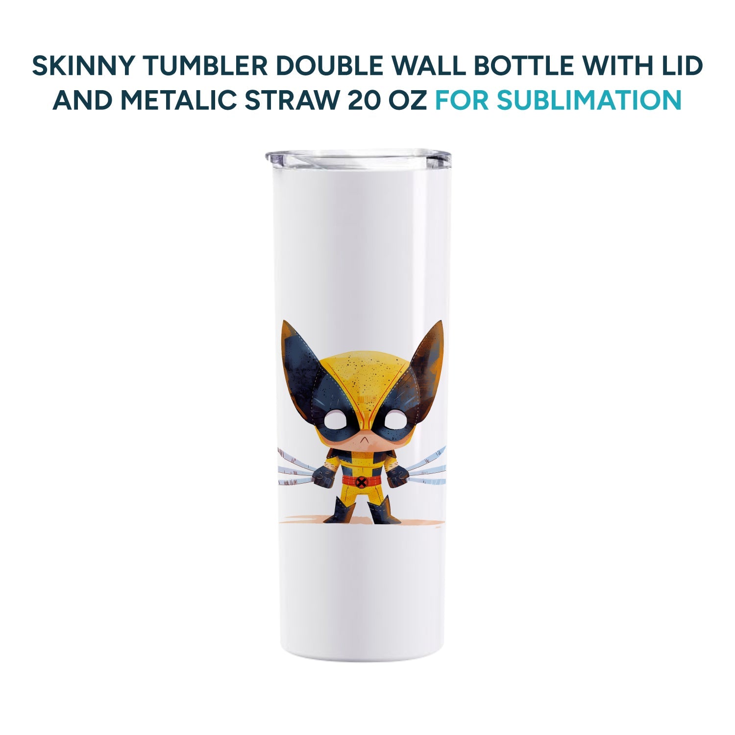 20 oz. tumbler Double Wall Bottle With Lid and Metal straw