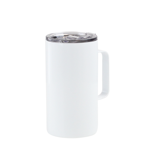 White Stainless Steel Tumbler with Handle 20 Oz
