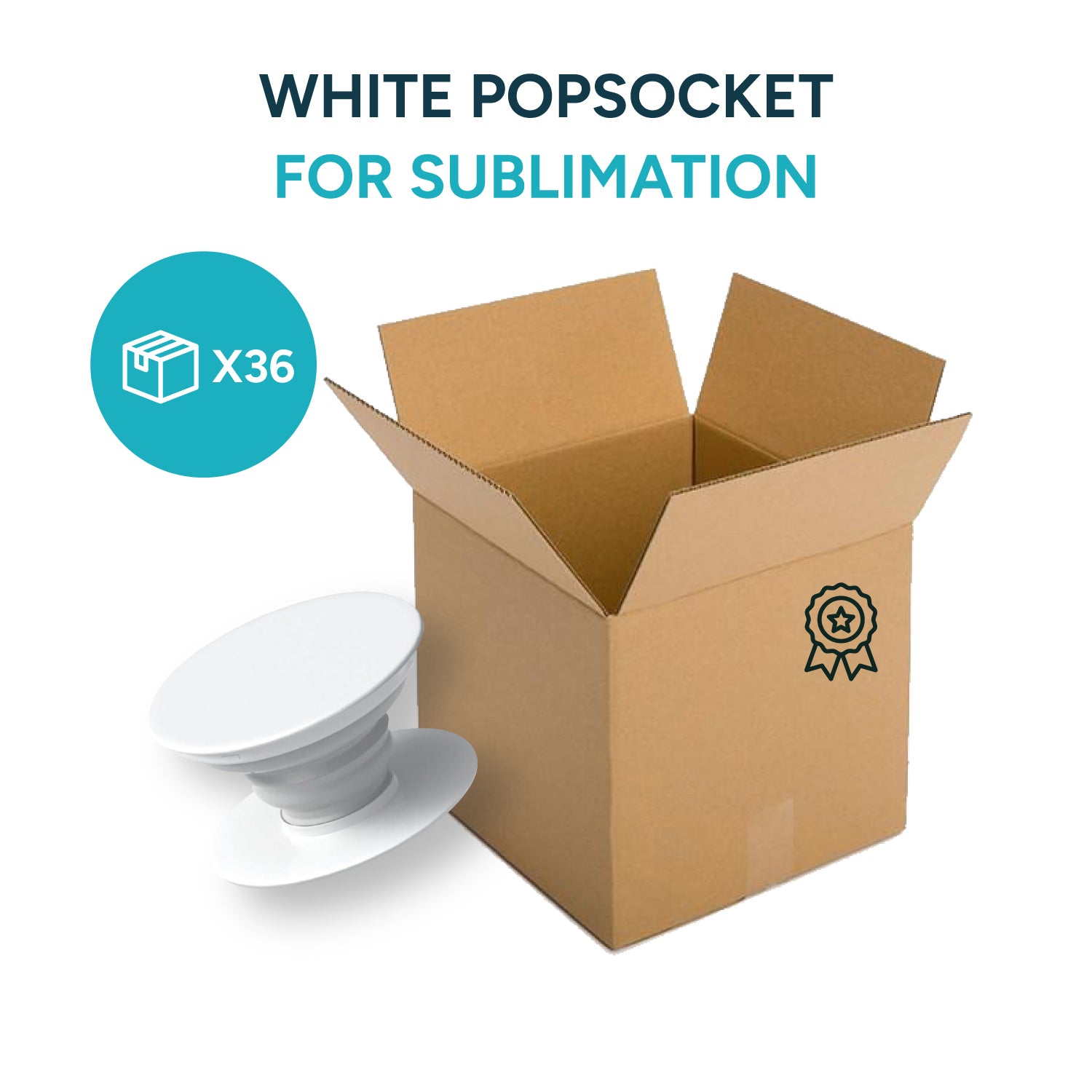 White Pop socket Phone Holder