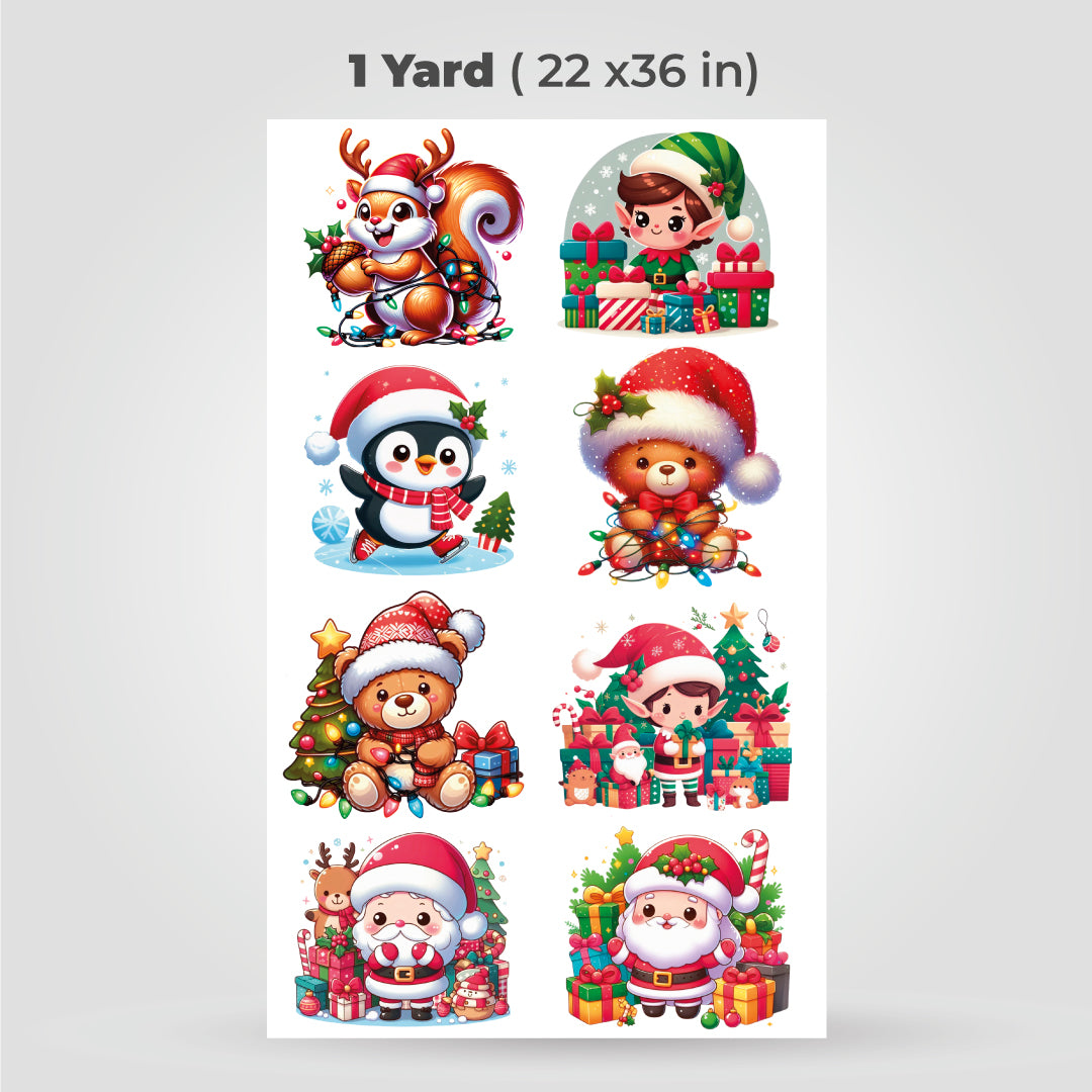 Printed DTF Sheets by Yards - Christmas 1