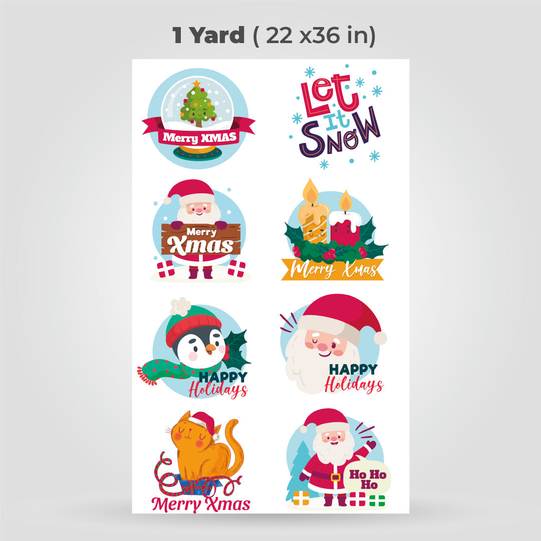 Printed DTF Sheets by Yards - Christmas 3