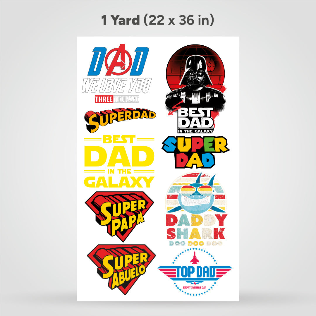 Printed DTF Sheets by Yards - Father's Day 2