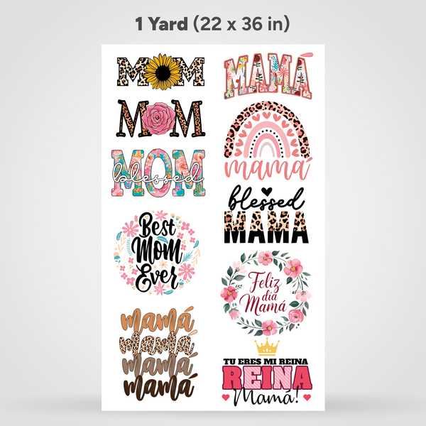 Printed DTF Sheets by Yards - Mother's Day 2