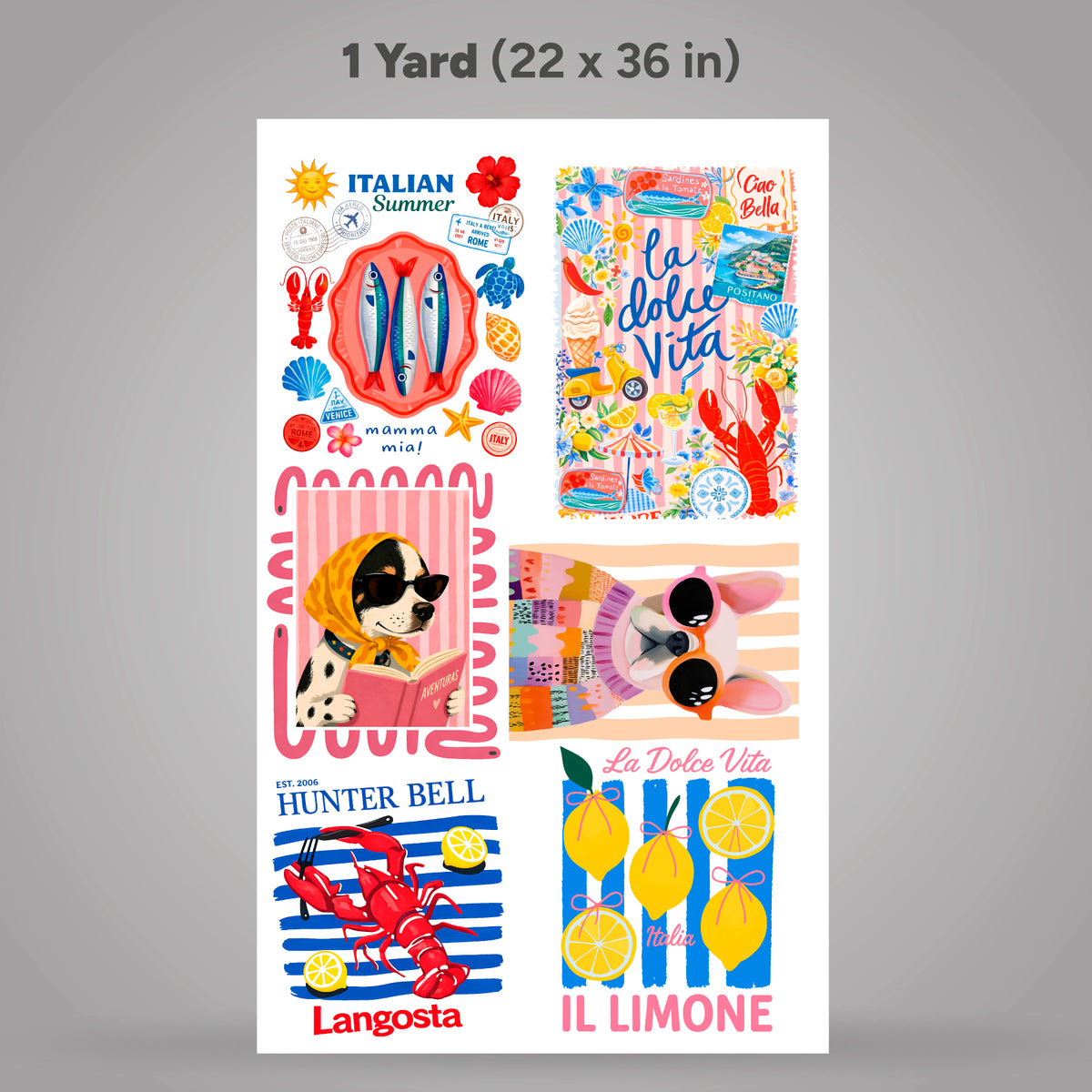 Printed DTF Sheets by Yards - La Dolce Vita – Italian Summer