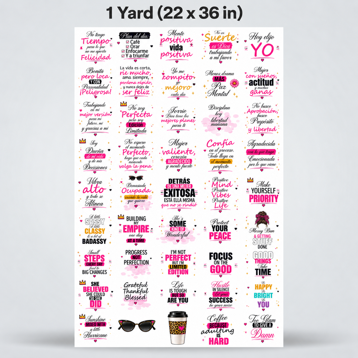UV DTF Sticker Pack - Strong Women Motivational Collection
