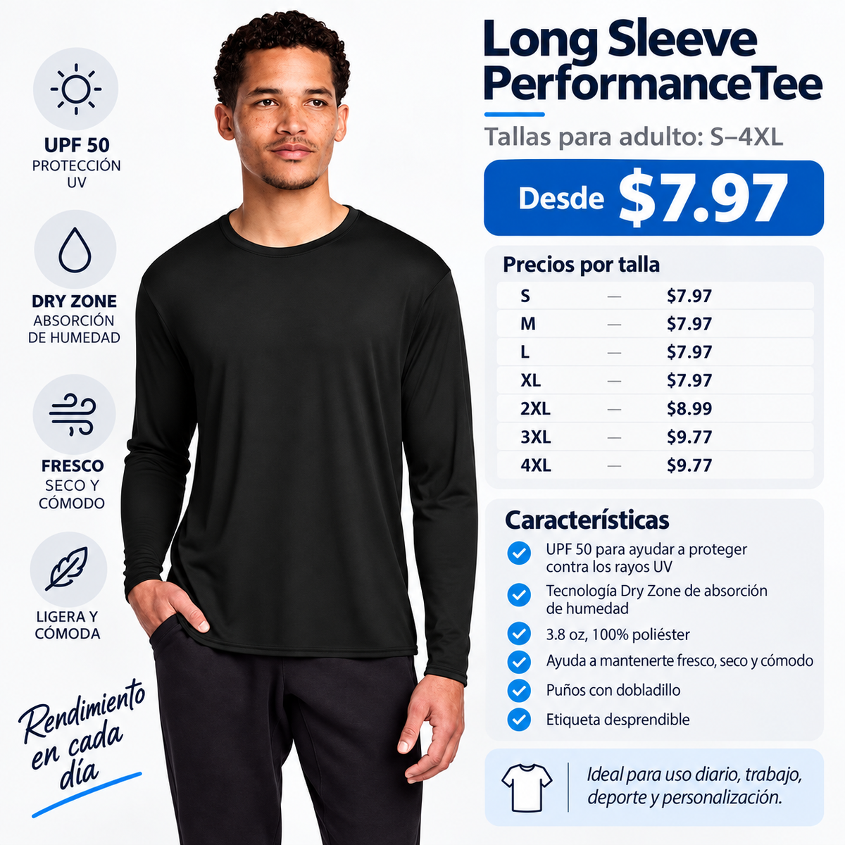 Adult Unisex Long Sleeve Performance Tee - Port & Co