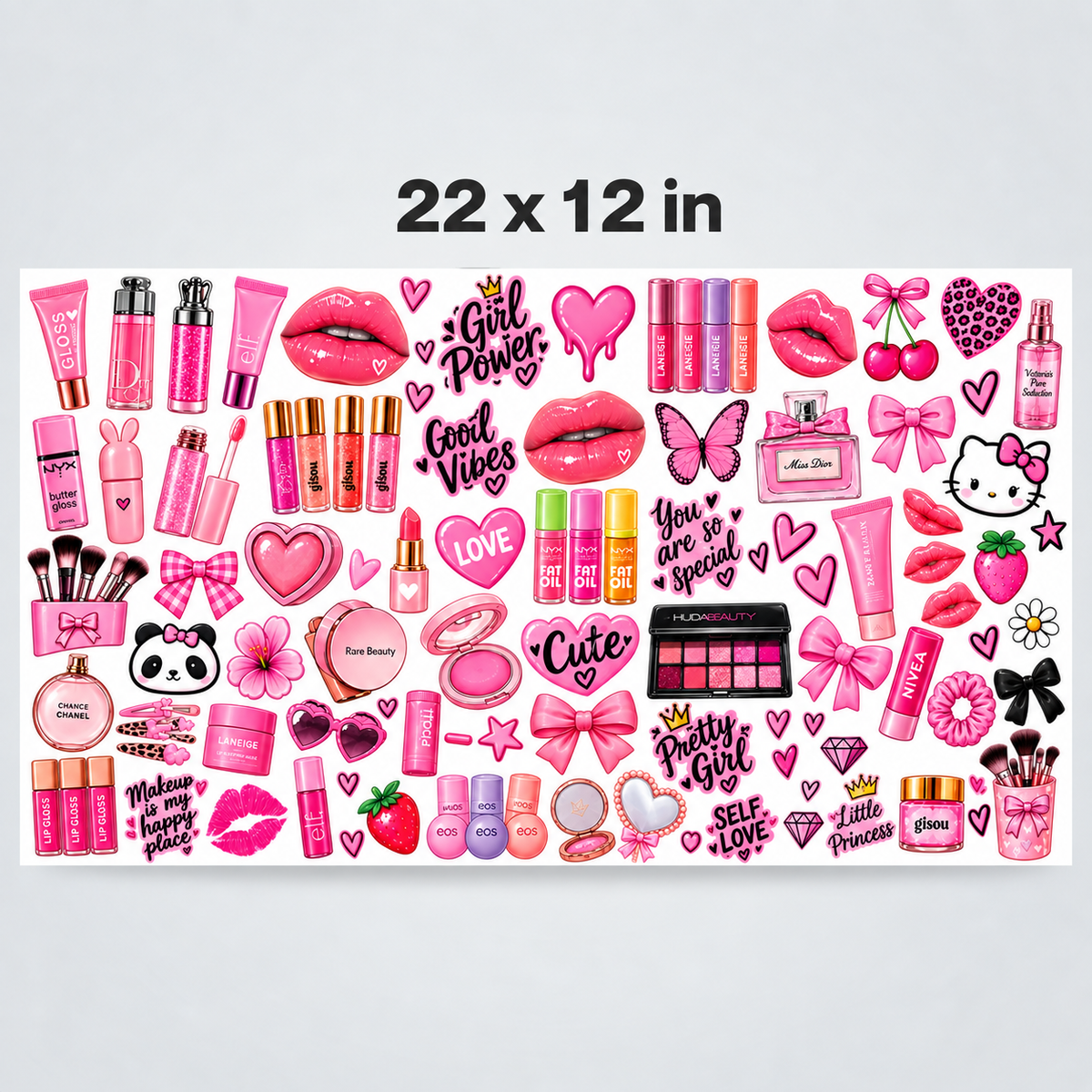 UV DTF Sticker Pack - Girly Makeup & Beauty Collection