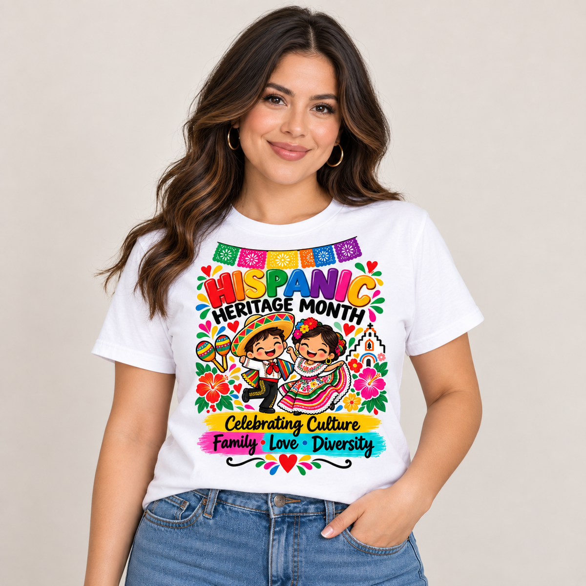 Printed DTF Sheets by Yards - Hispanic Heritage – Celebrating Culture, Family & Diversity