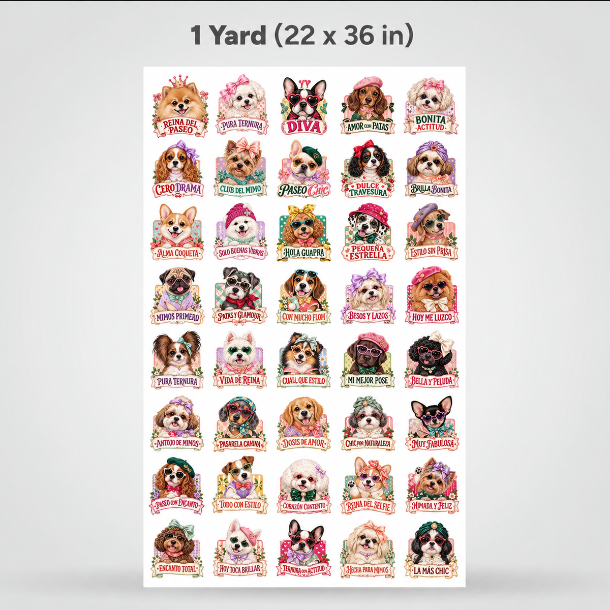 UV DTF Sticker Pack - Paws & Glam UV DTF Sticker Pack – Cute Vintage Dog Decals