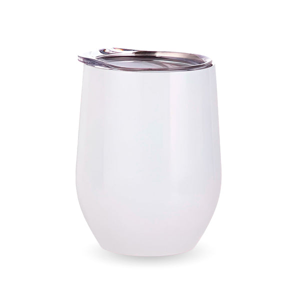 White 12 oz Double Wall Stainless Steel Eggball Tumbler