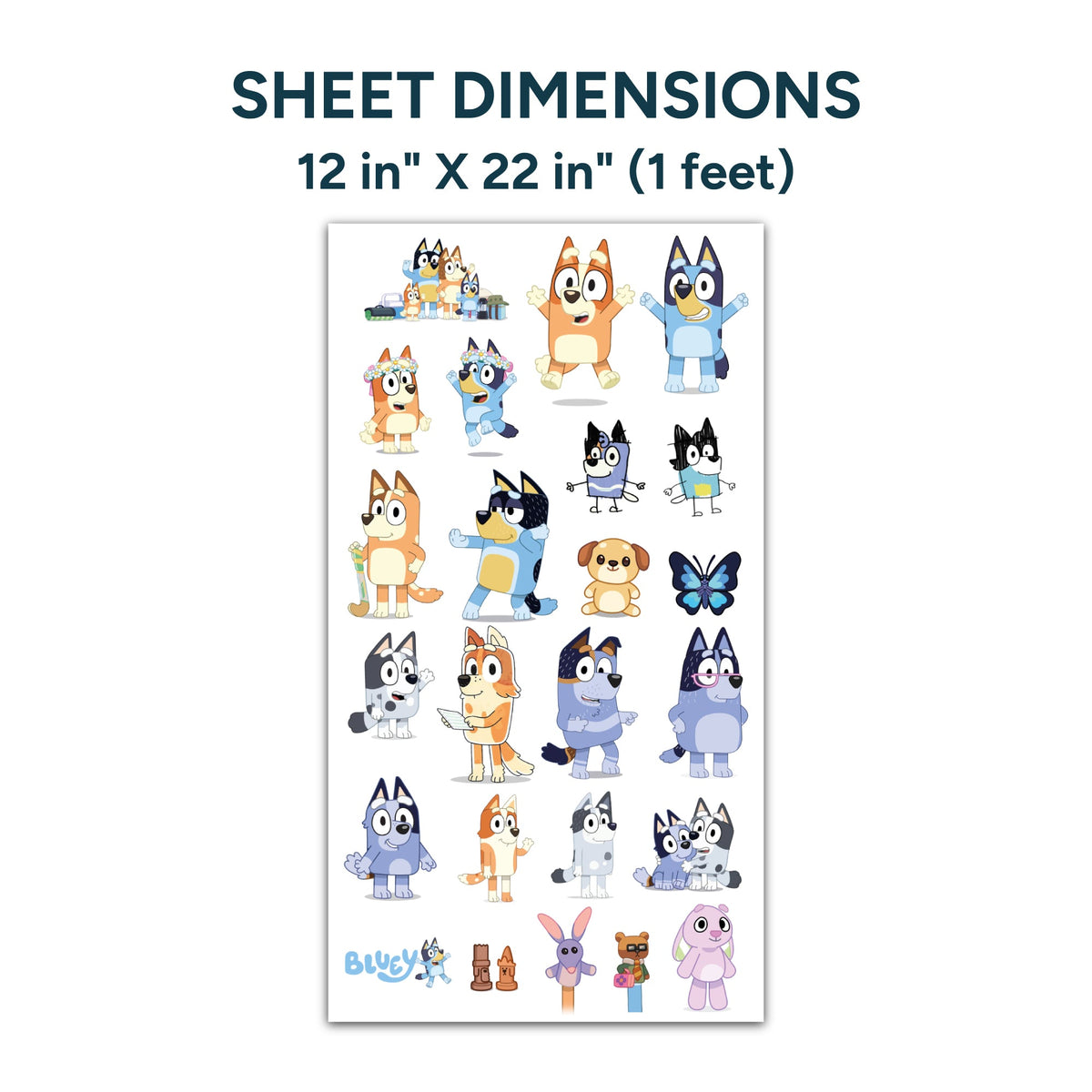 UV DTF Sticker Pack Bluey: Fun-Filled Adventures in Blue Style!