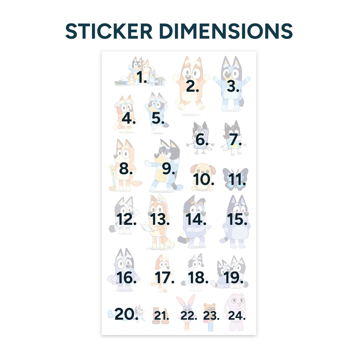 UV DTF Sticker Pack Bluey: Fun-Filled Adventures in Blue Style!