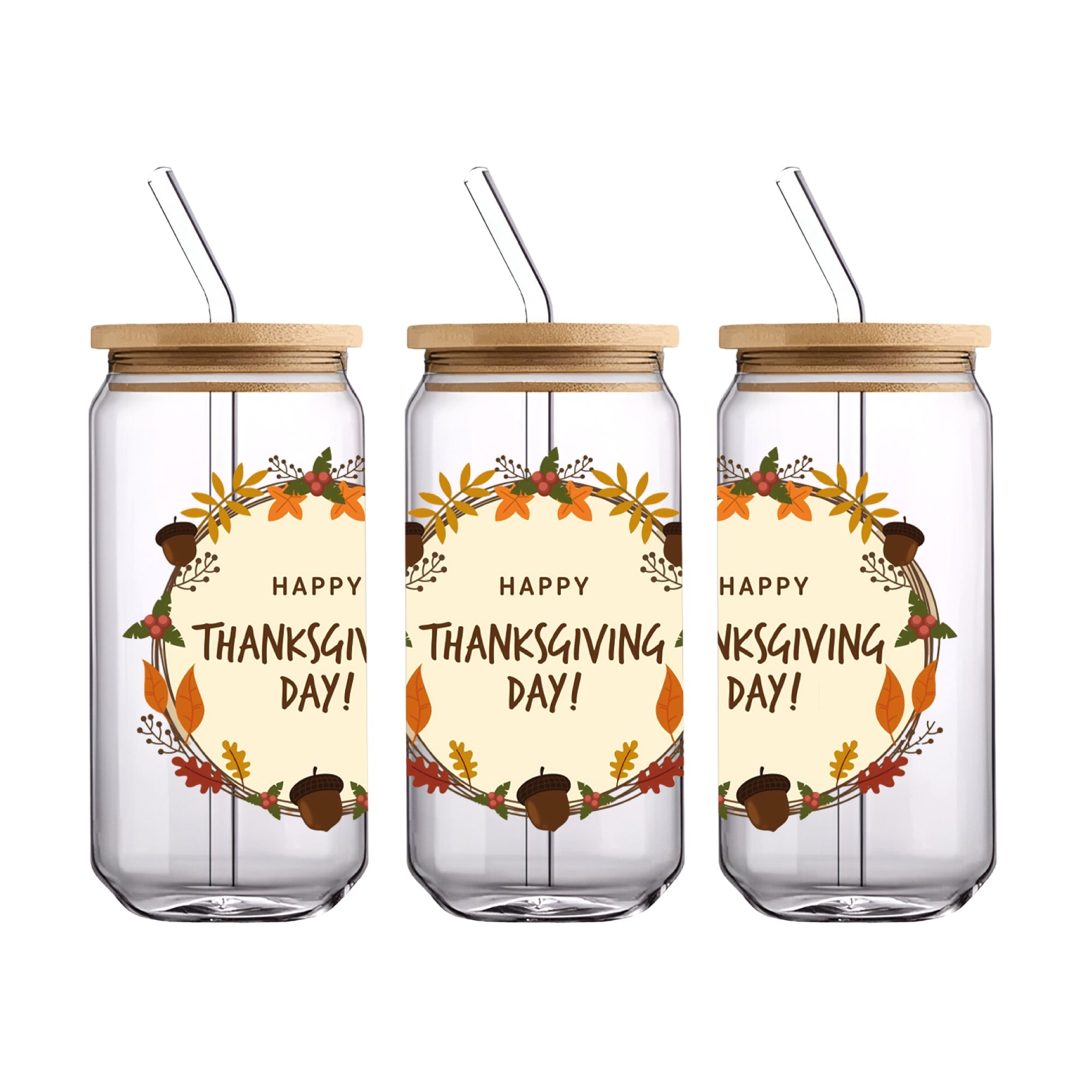 UV DTF WRAP LIBBEY CUP - Thanksgiving design 2