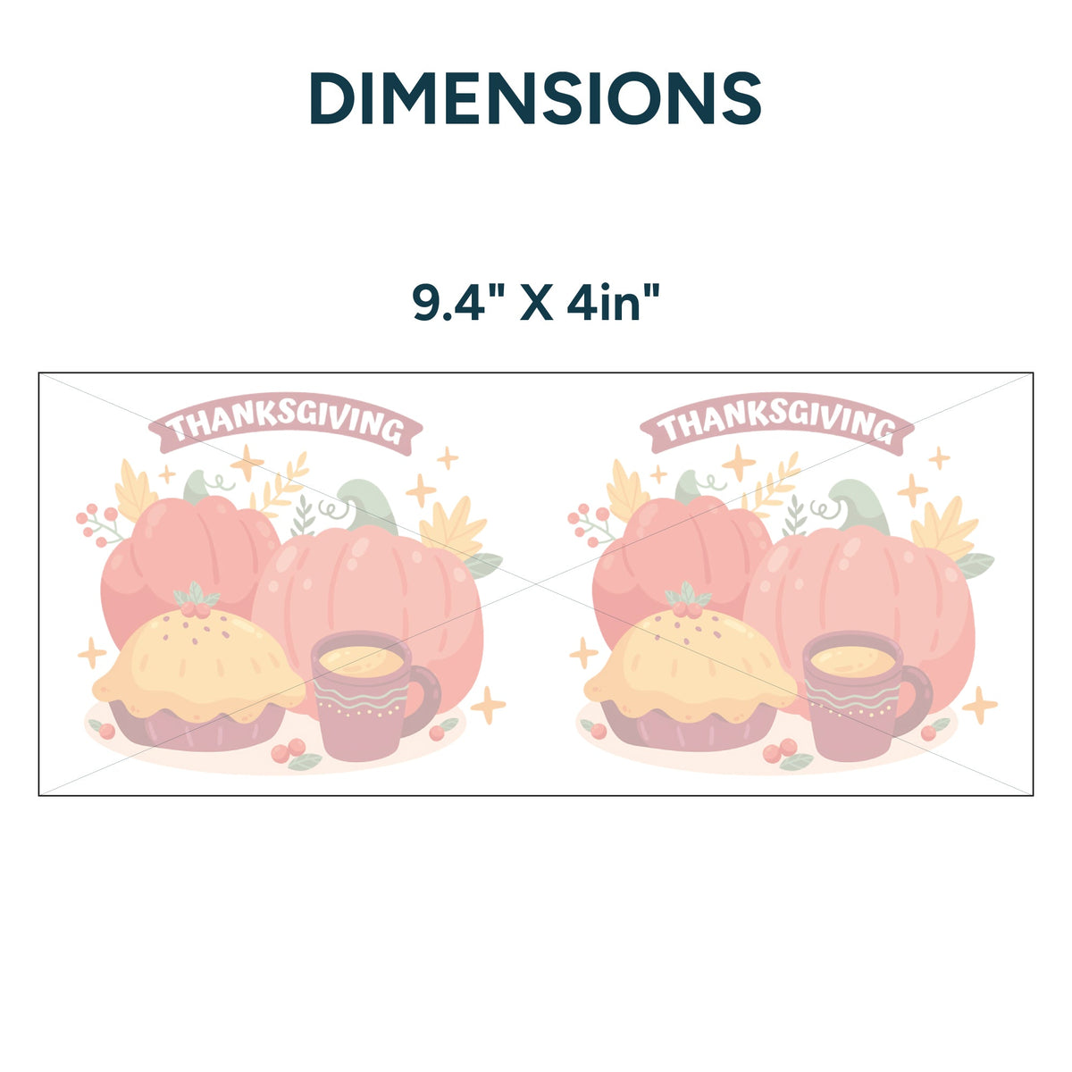 UV DTF WRAP LIBBEY CUP - Thanksgiving design 1