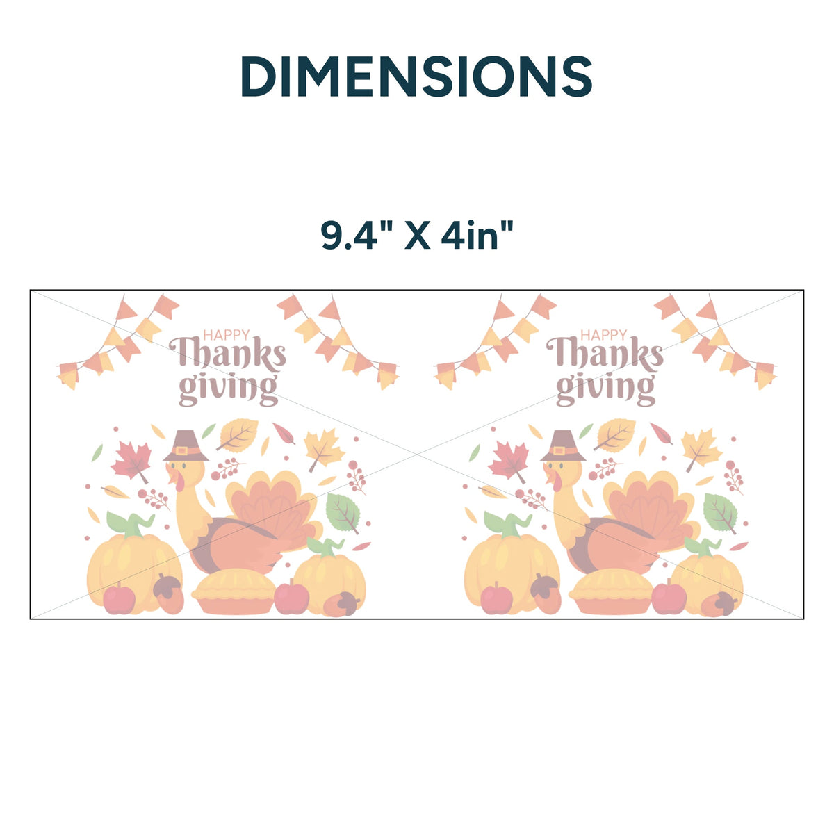 UV DTF WRAP LIBBEY CUP - Thanksgiving design 4
