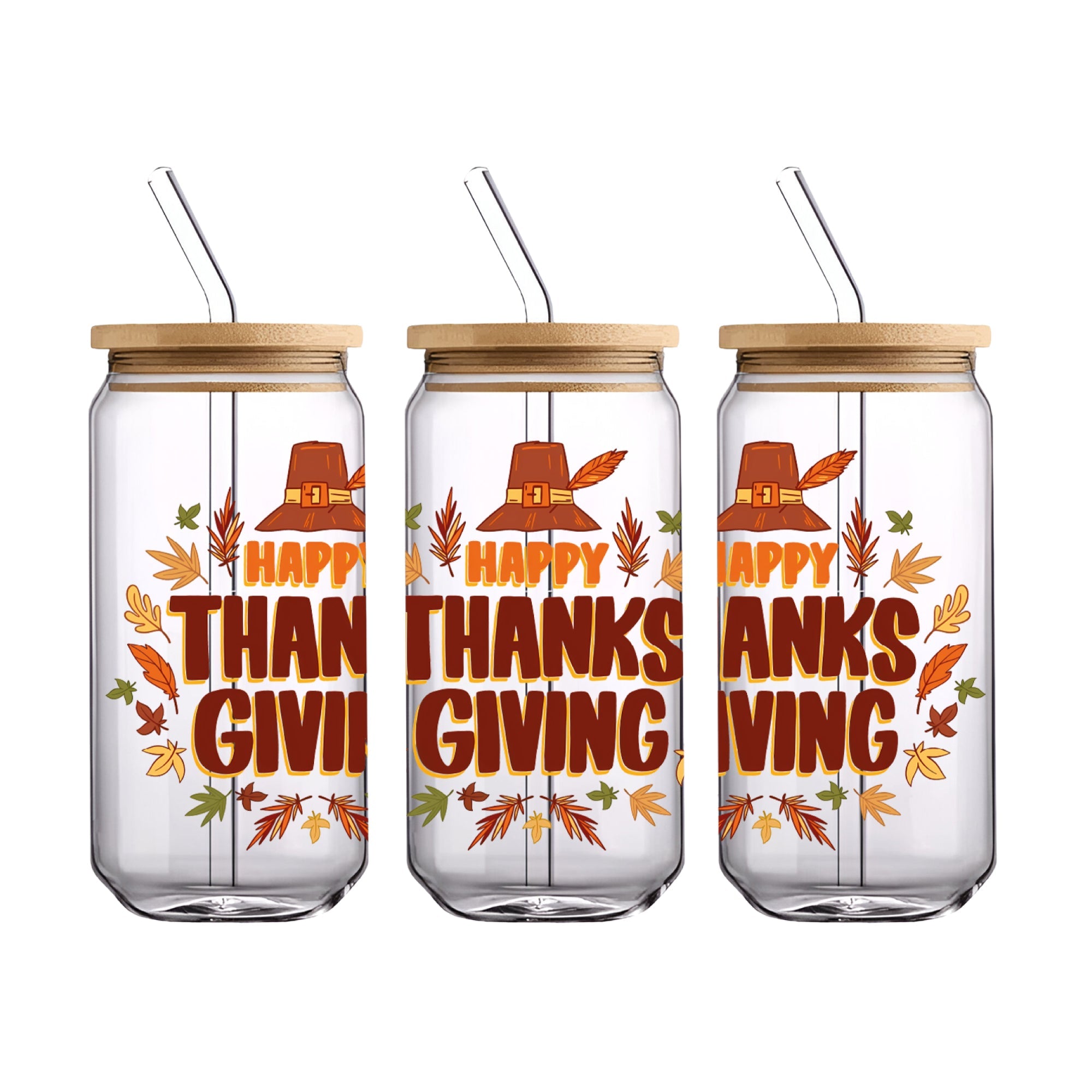 UV DTF WRAP LIBBEY CUP - Thanksgiving design 6