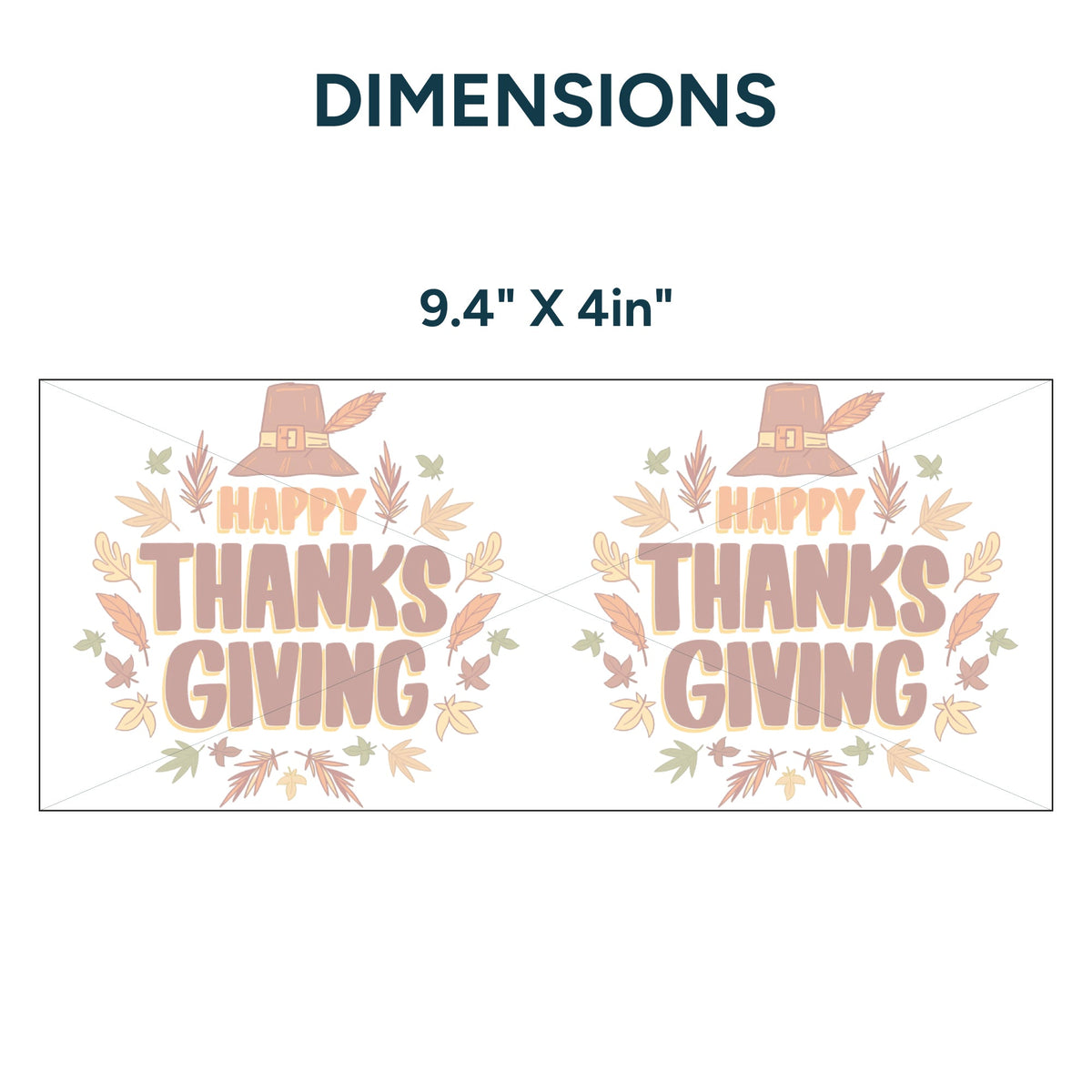 UV DTF WRAP LIBBEY CUP - Thanksgiving design 6