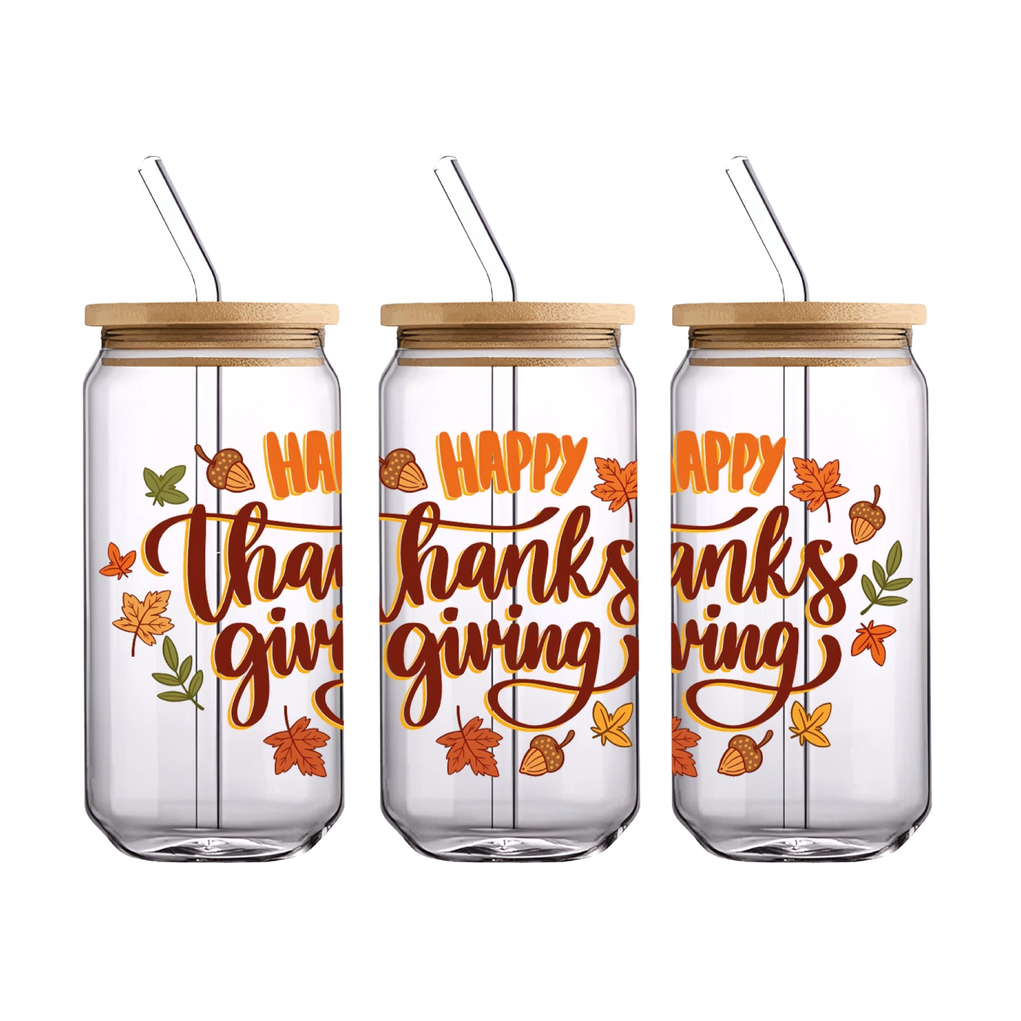 UV DTF WRAP LIBBEY CUP - Thanksgiving design 7
