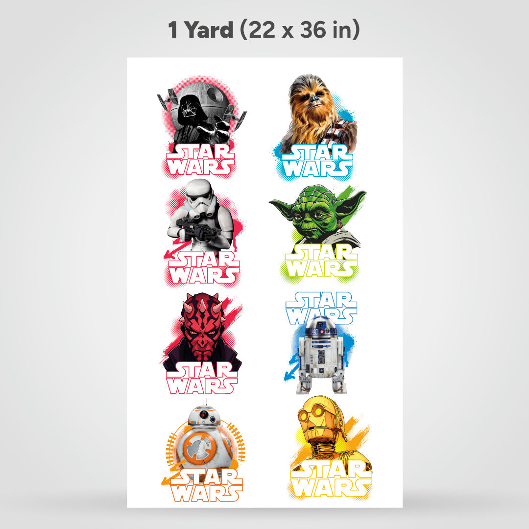Sublimation Sheets Printed By Yards - Star Wars (Various Designs)