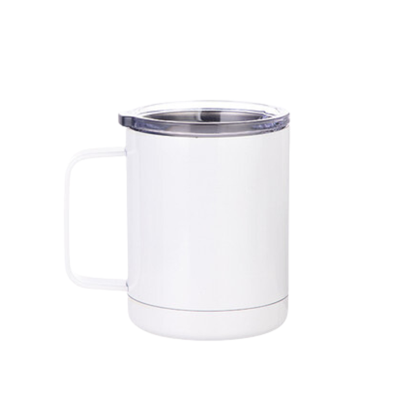 White stainless steel tumbler with handle 400ml for sublimation (Box 6,12,36)