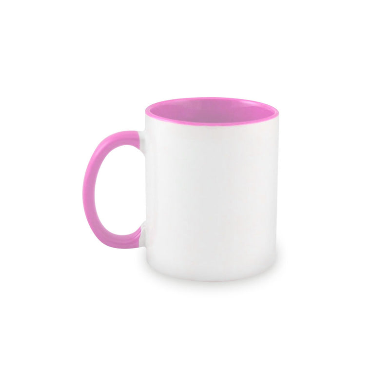 Pink mugs inside and on handles for sublimation 11 oz (box of 12 and 36 units)