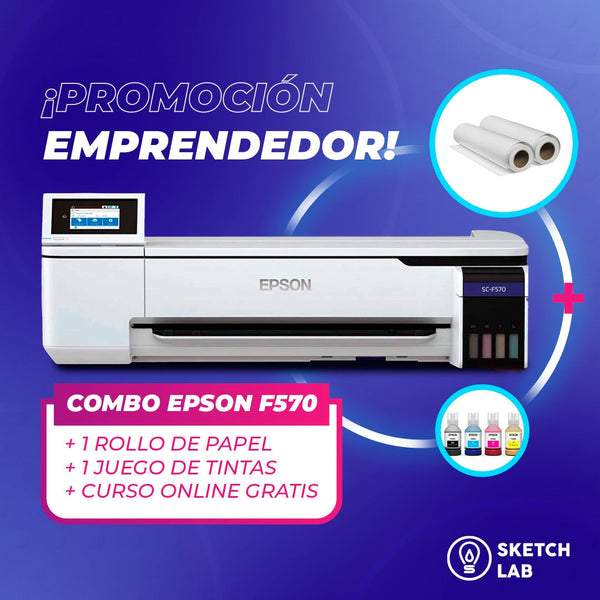Combo EPSON Surecolor F570 Pro impresora de sublimación de 24"