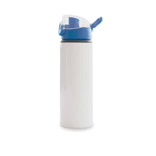 Garage Sale White sports bottle with blue cap for sublimation 14 oz (box of 6, 12 and 36 units)