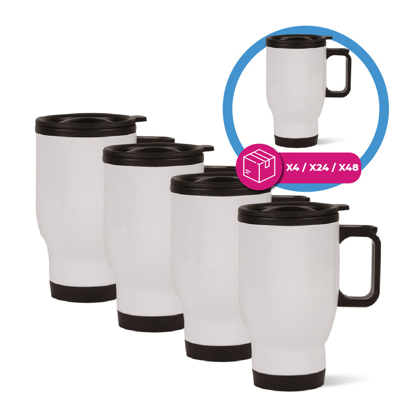 White steel travel jug for sublimation 16 oz (box of 6, 12 and 36 units)