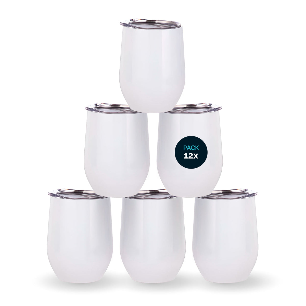 White 12 oz Double Wall Stainless Steel Eggball Tumbler