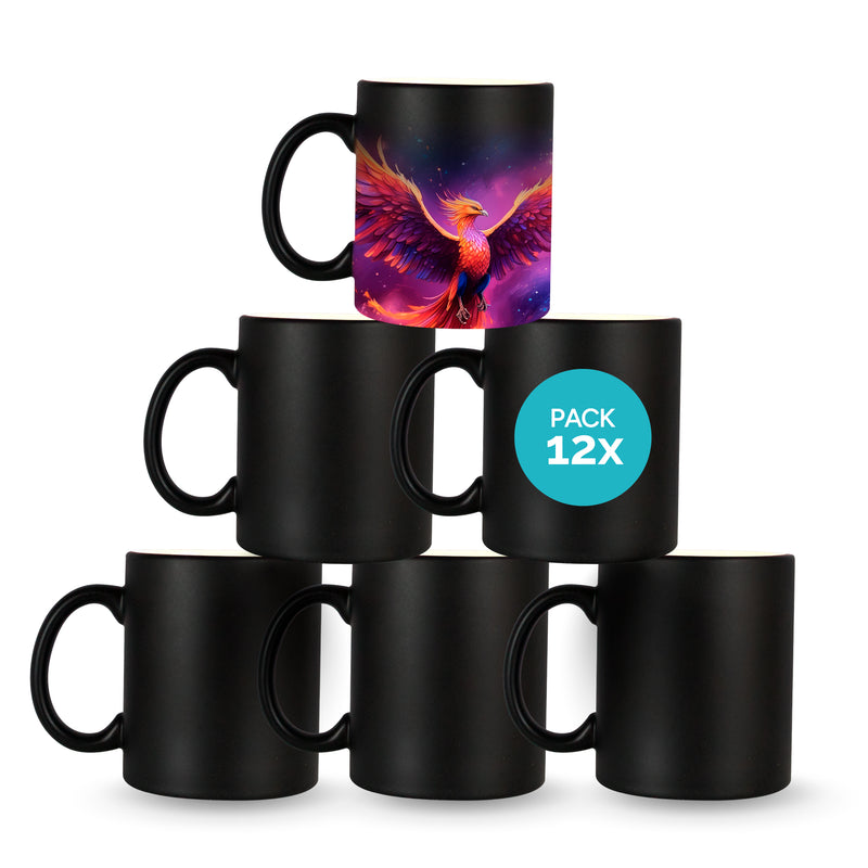 Black magic mug for sublimation 11 oz - By Box of 12 and 36