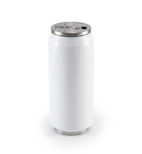 15 oz white double-walled steel can