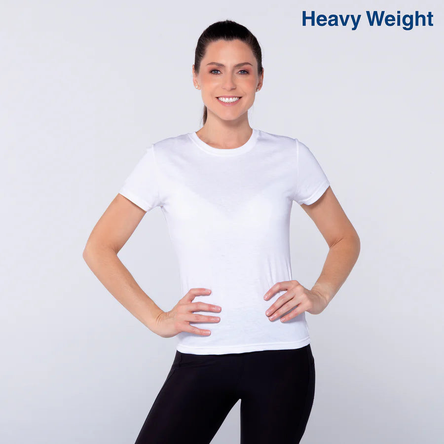 Women's Heavy Weight Crew Neck Short Sleeve Silhouette T-Shirt