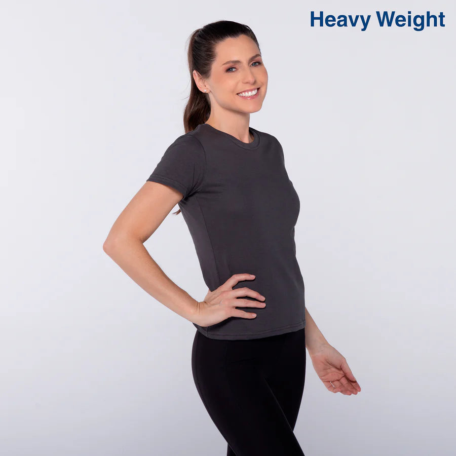 Women's Heavy Weight Crew Neck Short Sleeve Silhouette T-Shirt